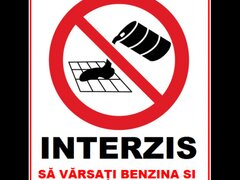 Placuta interzis sa varsati benzina si motorina pe jos
